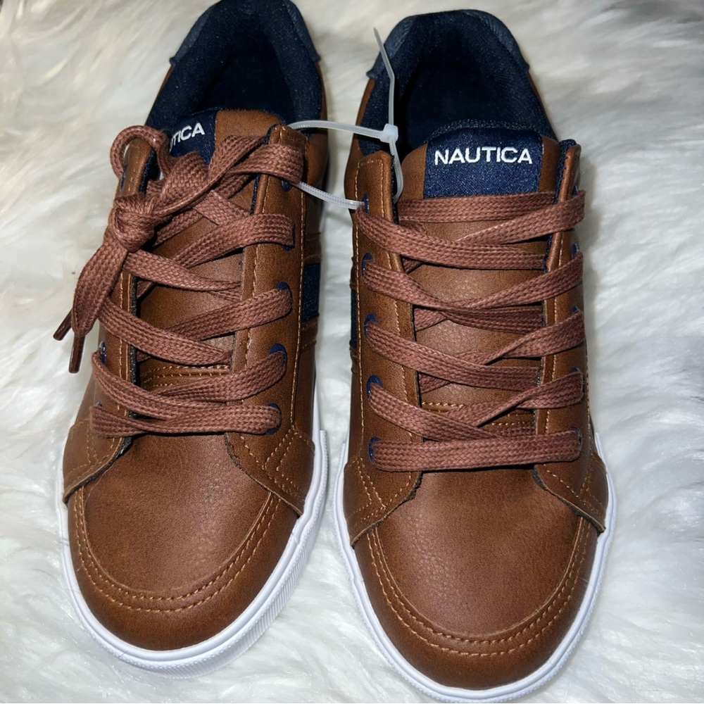 Nautica Brown Sneakers with Moccasin Design and Lace Detailing